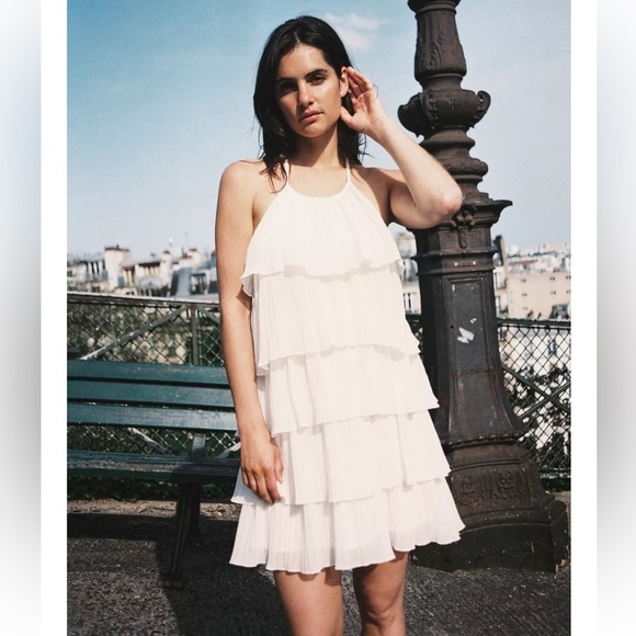 Zara Ruffled Halter Dress - Picture 1 of 9